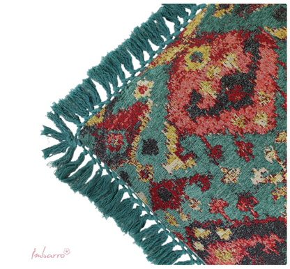 Imbarro Kussen Menta – Robuust Jacquard Kussen met Kwastjes